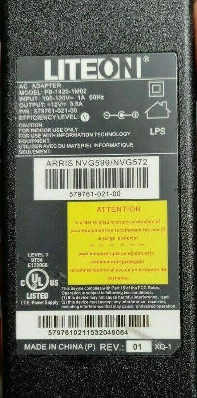Alt view image 2 of 4 - NEW Liteon PB-1420-1M02 12V 3.5A AC Power Adapter 579761-021-00 W/P.Cord