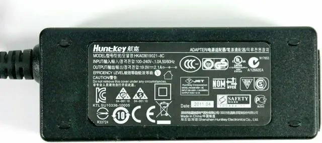 Alt view image 3 of 3 - OEM HKA03619021-8C AC DC Power Adapter for Huntkey 19.0V 2.1A No Power Cord