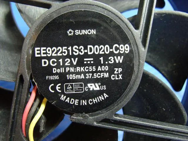 Alt view image 3 of 5 - Cpu cooling fan for Dell XPS 8300 Desktop Rear Case EE92251S3