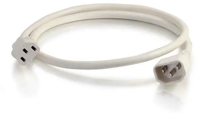 Alt view image 5 of 7 - C2G 17485 18 AWG Power Cord - C14 to C13, White (2 Feet, 0.60 Meters)