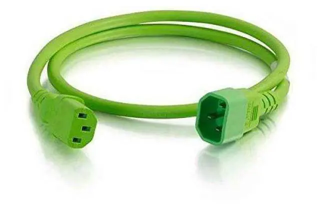Alt view image 9 of 13 - C2G 17537 14 AWG Power Cord - C14 to C13, Green (3 Feet, 0.91 Meters)
