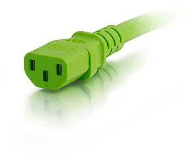 Alt view image 10 of 13 - C2G 17537 14 AWG Power Cord - C14 to C13, Green (3 Feet, 0.91 Meters)