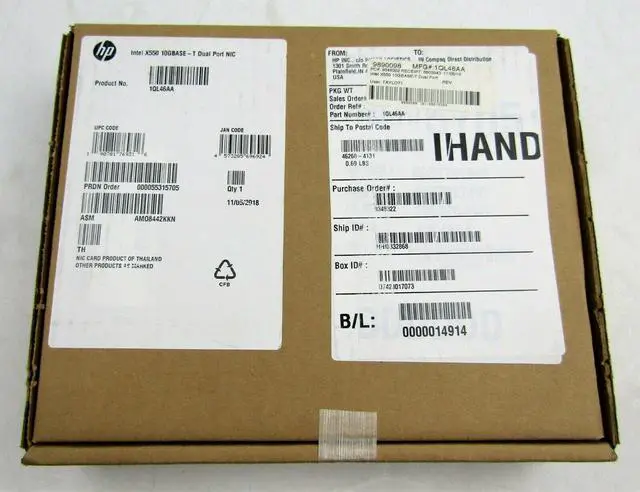 Alt view image 2 of 2 - HP 1QL46AA Intel X550 10GBASE-T Dual Port NIC