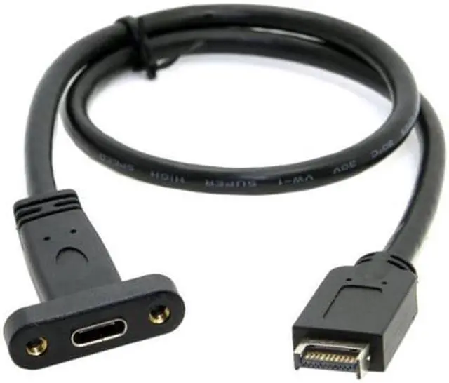 Main image of USB 3.1 Front Panel Header to USB-C Type-C Female Extension Cable 40cm with Panel Mount Screw UC-037