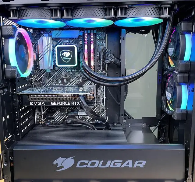 Alt view image 3 of 5 - Cougar Battleship Gaming Computer | i5-10500 | RTX 3060 12GB | 32GB RAM | 1TB NVMe | Water Cooling