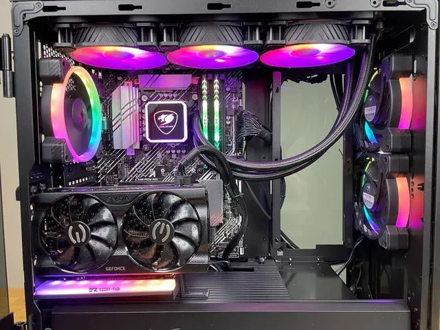 Alt view image 2 of 5 - Cougar Battleship Gaming Computer | i5-11400F | RTX 3060 12GB | 16GB RGB RAM |  1TB NVMe | Water Cooling