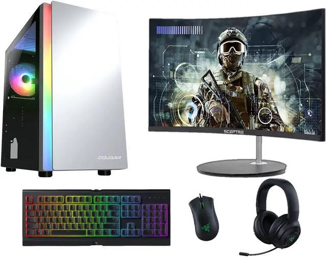 Main image of Gaming Computer Bundle | RTX 3060 12GB | i7 | Windows 11 Pro | 16GB RAM | 512GB SSD | Curved Monitor & Razer Keyboard, Mouse, and Headset