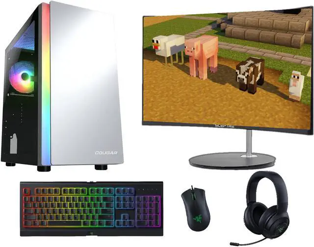 Main image of Gaming Computer Bundle | RTX 3060 12GB | i5 | Windows 11 Pro | 16GB RAM | 256GB SSD | Curved Monitor & Razer Keyboard, Mouse, and Headset