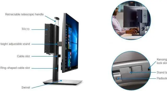 Alt view image 2 of 4 - Dell 24" Micro All-In-One Desktop Computer | i5-6500T | 8GB Ram | 256GB SSD | Wi-Fi | Wireless Keyboard and Mouse | Webcam