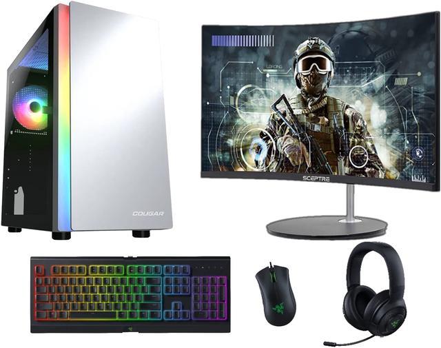 Gaming Desktop Bundle | RTX 3060 12GB | i7-10700 | Windows 11 Pro | 16GB  RAM | 1TB SSD | Wi-Fi | Curved Monitor & Razer Keyboard, Mouse, and Headset