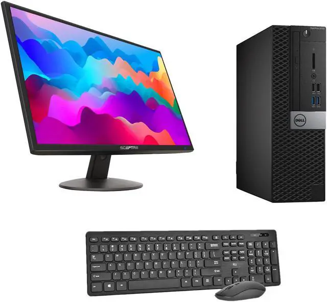 Main image of Dell 5050 SFF | i7-6700 | 16GB | 1TB SSD | 24in LCD Monitor & Wireless Keyboard and Mouse & WiFi