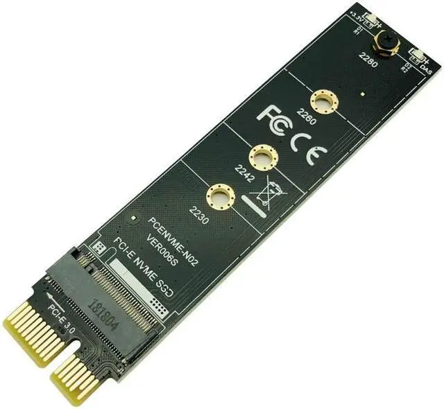 Alt view image 2 of 6 - M.2 NVMe SSD PCI-E Adapter PCI Express 3.0 x1 M Key Connector High Speed Expansion Card Support 2230 2242 2260 2280 Size M.2 SSD