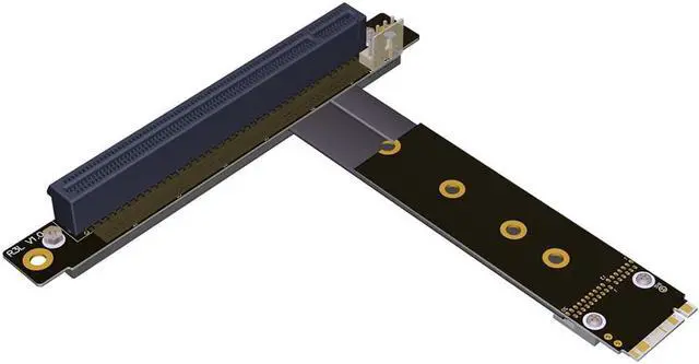 Alt view image 2 of 5 - 32G/bps PCI-e 16x To M2 M.2 for NVMe Key-M 2230 2242 2260 2280 Riser Card Gen3.0 Cable PCIe x16 Extender with Sata Power Cable
