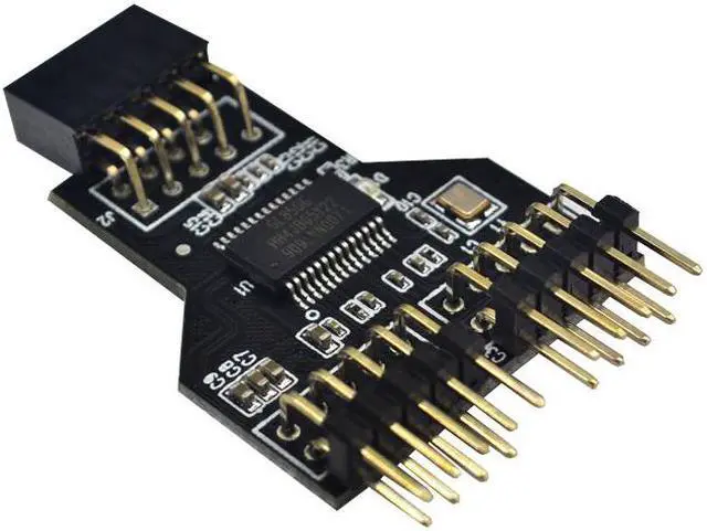 Alt view image 3 of 6 - Motherboard USB 9Pin Interface Header Splitter 1 to 2 Extension Cable Adapter 9 Pin USB HUB USB 2.0 Connectors for RGB Bluetooth
