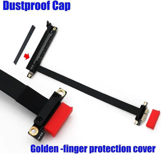 Alt view image 3 of 6 - PCI E 1X to 16X Adapter PCIe Flexible Flat Extension Cable PCI Express 1 to 16 X Adapter Riser Card PCIE Extender for BTC Mining