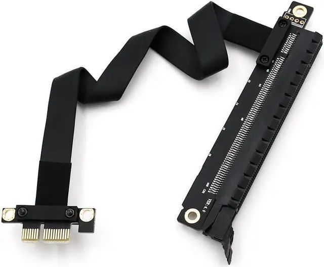 Alt view image 5 of 6 - PCI E 1X to 16X Adapter PCIe Flexible Flat Extension Cable PCI Express 1 to 16 X Adapter Riser Card PCIE Extender for BTC Mining