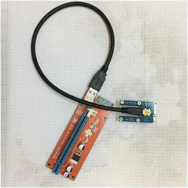 Alt view image 4 of 5 - Mini PCI-E PCI Express Extender Riser Card 1x To 16x PCIE Mining Card USB 3.0 Power Cable Adapter for BitCoin BTC Miner Machine