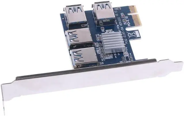 Alt view image 3 of 6 - Amify PCI-E 1X to 4 PCI-E 16X 4 USB 3.0 PCI-E Adapter Multiplier Card for BTC Mining