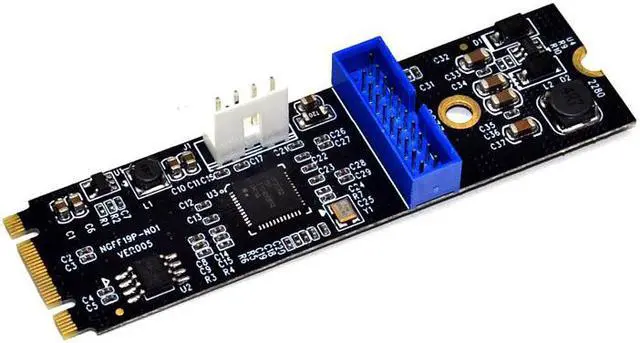 Alt view image 3 of 6 - M.2 NGFF NVME to USB 3.0 19pin Header Convert NGFF Card to 2 Port USB3.0 Expansion Card Transfer Adapter IDE 4PIN Power Supply