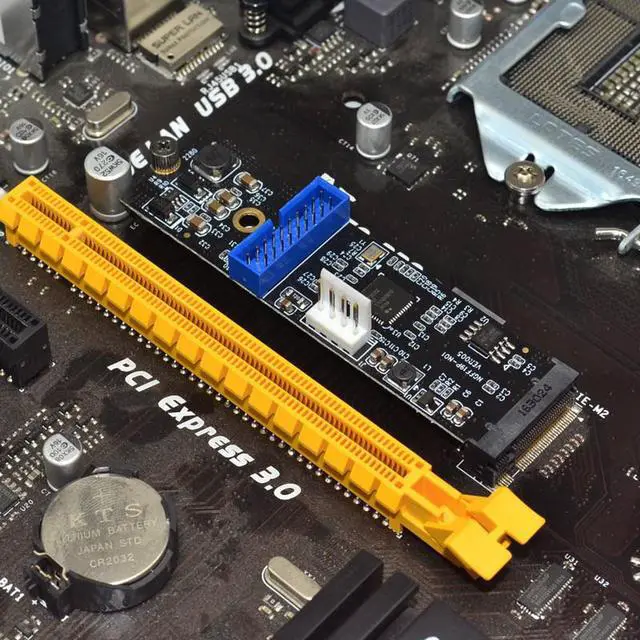 Alt view image 6 of 6 - M.2 NGFF NVME to USB 3.0 19pin Header Convert NGFF Card to 2 Port USB3.0 Expansion Card Transfer Adapter IDE 4PIN Power Supply