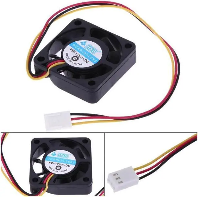 Alt view image 3 of 6 - LEORY 3Pin 40mm*40mm*10MM Durable DC 12V Internal Desktop Computer CPU Case Cooling Cooler Silent Fan 4cm