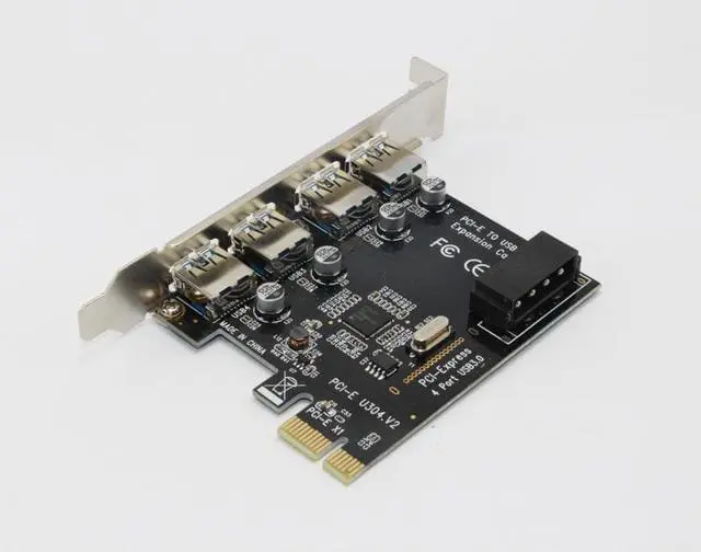 Alt view image 2 of 6 - 4 Port PCIE To USB 3.0 Expansion Card PCI Express Adapter Pcie Card 4 Port USB3.0 5Gb with Sata 15Pin to 4Pin Power Cable for PC