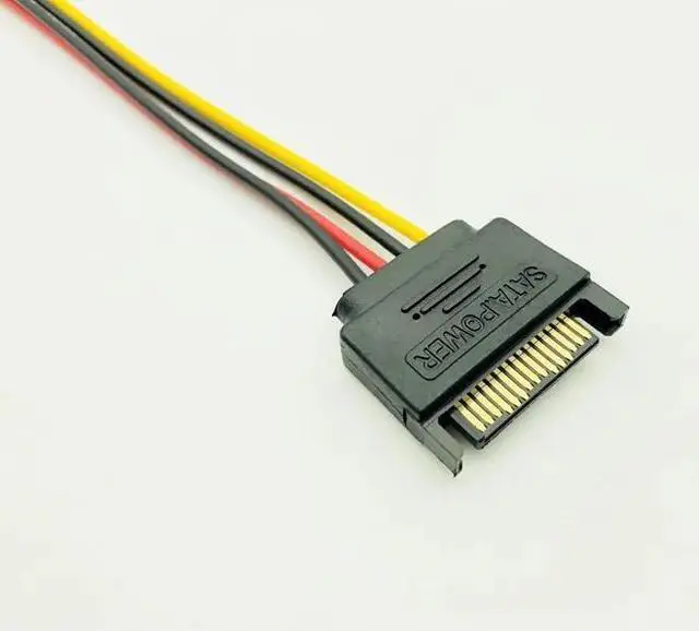 Alt view image 3 of 6 - 5PCS 20cm SATA 15Pin to 4Pin Power Cable Serial ATA 15pin Male to Molex IDE 4pin Female Power Supply Cable for BTC Miner Mining