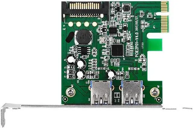 Alt view image 5 of 6 - 2 Port Super Speed USB3.0 5Gbps PCI Express Card 15pin SATA Power Connector Dual Port USB 3.0 PCI E Card Host Controller Cards