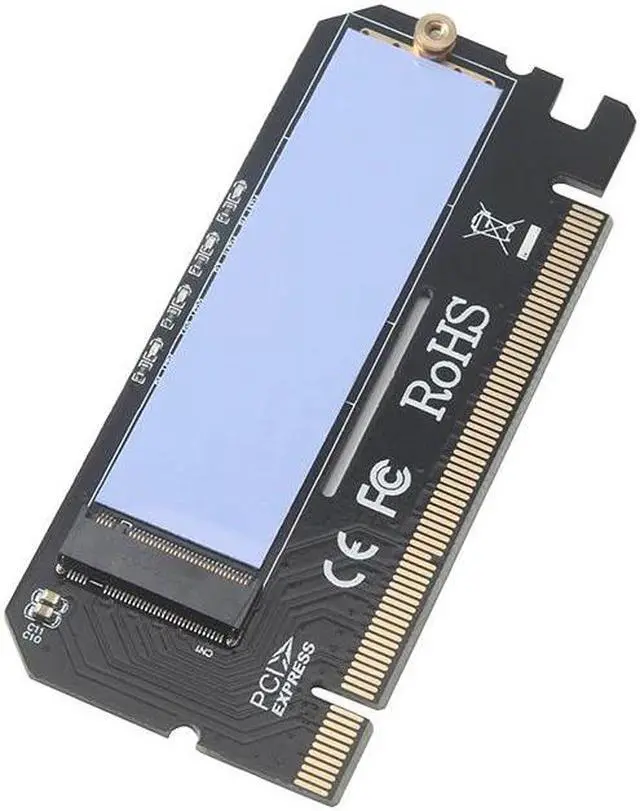 Alt view image 2 of 6 - PCIE NVME M.2 M Key Adapter NGFF SSD to PCI E 16X Extender Converter Riser Card M.2 to PCI E Adapter Expansion Card with LED