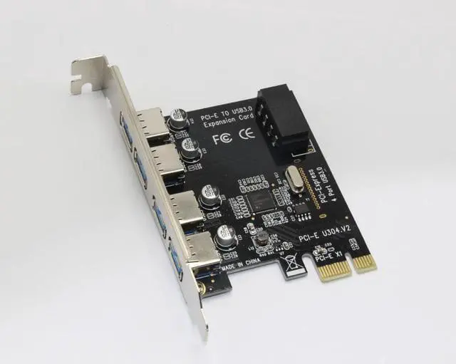 Alt view image 6 of 6 - 4 Port PCIE To USB 3.0 Expansion Card PCI Express Adapter Pcie Card 4 Port USB3.0 5Gb with Sata 15Pin to 4Pin Power Cable for PC