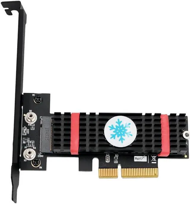 Alt view image 2 of 5 - PCIE to M2 Adapter Raiser PCI Express 3.0 X4 to M.2 NVME SSD M KEY PCIE M2 Riser Card Adapter + Low Profile Bracket M.2 Heatsink