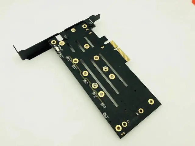 Alt view image 4 of 6 - NVMe M.2 SSD NGFF to PCIE X4 Adapter M Key B Key Dual Interface Card Heatsink Low Profile Bracket PCI Express 3.0 2230 22110 SSD