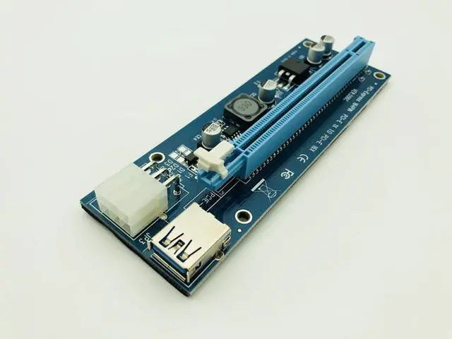 Alt view image 4 of 6 - Super stable VER006C PCIE Riser PCI E Express 1x to 16x Graphics Card Riser Adapter SATA to 6pin IDE Power Supply For BTC Mining