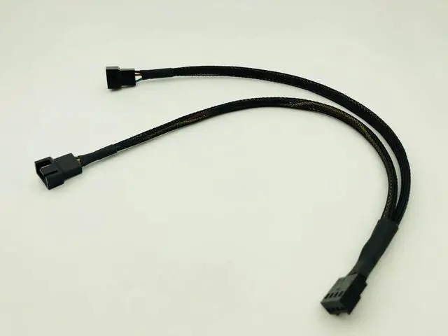Alt view image 3 of 6 - 5PCS 4Pin Female Y Splitter to Dual 3/4 Pin Male Motherboard Fan Connect Splitter Power Cable Adapter Computer PC Fan Cable 30CM