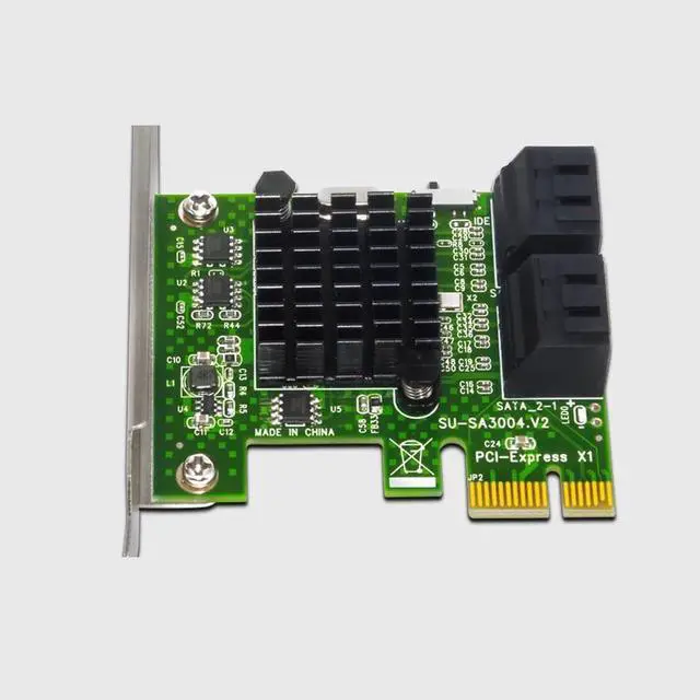 Alt view image 4 of 6 - SATA3.0 PCI Express Expansion Card 4 port SATA 6Gb PCI Express 1X PCI E to SATA III Convert Card Adapter for SSD IPFS BTC Mining