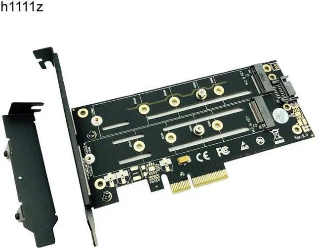 Main image of M.2 NVMe SSD NGFF to PCIE X4 Adapter M Key B Key Dual Interface Card Heatsink Low Profile Bracket PCI Express 3.0 2230 22110 SSD
