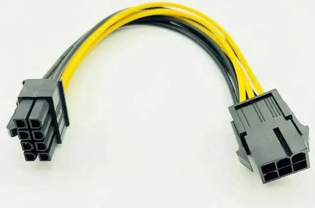Alt view image 6 of 6 - Amify 5pcs 6 Pin Feamle to 8 Pin Male PCI Express Power Converter Cable CPU Video Graphics Card 6Pin to 8Pin PCIE Power Cable for BTC