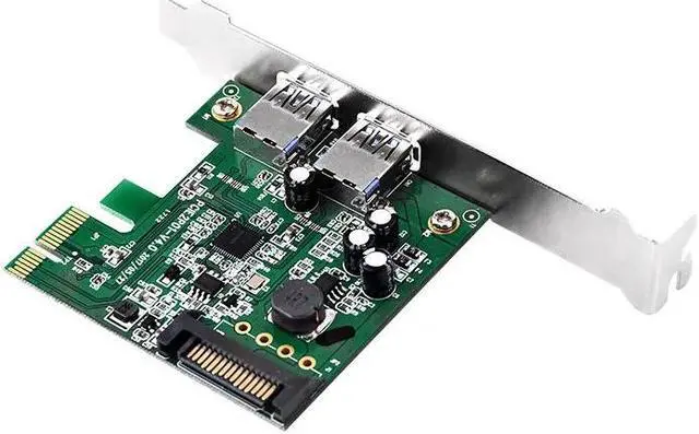 Alt view image 4 of 6 - 2 Port Super Speed USB3.0 5Gbps PCI Express Card 15pin SATA Power Connector Dual Port USB 3.0 PCI E Card Host Controller Cards