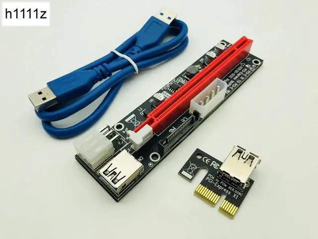 Main image of PCIe PCI E PCI Express Riser Card 1x to 16x USB 3.0 Data Cable SATA 4Pin 6Pin IDE Power Supply for BTC Miner Mining Black Board