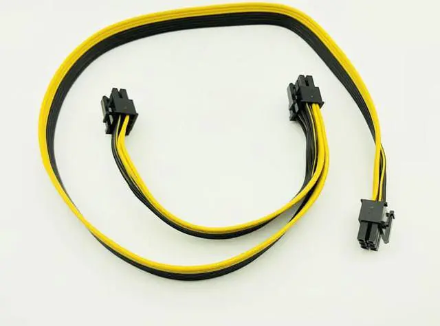 Alt view image 2 of 6 - Modular PSU Power Supply Cables 6Pin to 6+2Pin Cable Graphics Card Module Line 6P to Dual 8p Splitter Ribbon Cable 18AWG 50+20cm