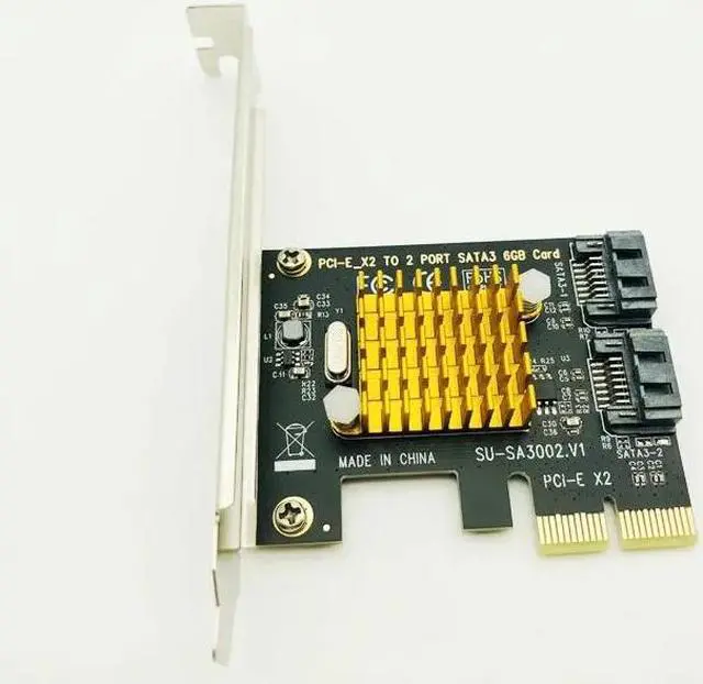 Alt view image 3 of 6 - SATA Card PCI E 2X 4X 8X 16X Controller Cards PCI Express to SATA 3.0 2 Port SATAIII 6Gbps Expansion Adapter Boards Add On Cards