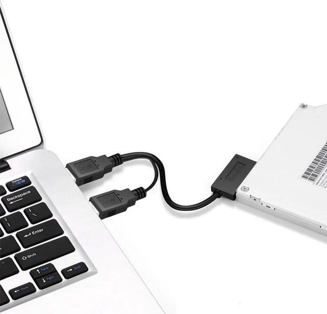 Alt view image 5 of 6 - USB2.0 to 6+7 13Pin Slimline Slim SATA Cable With External USB 2.0 Power Supply For Laptop CD ROM DVD ROM ODD Adapter Converter