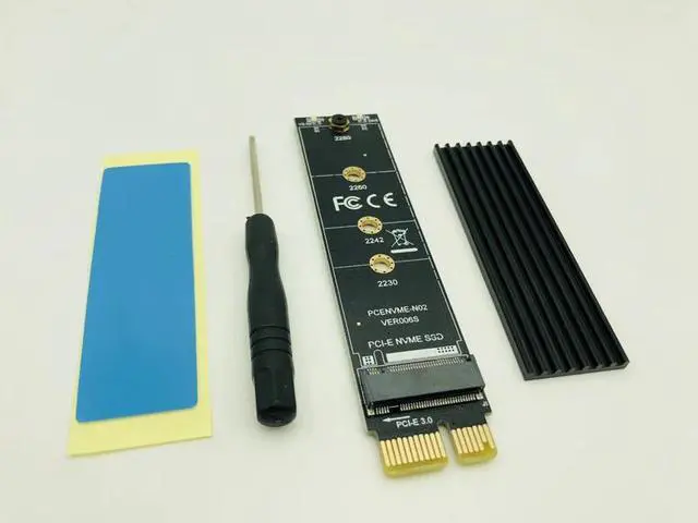 Main image of M.2 M KEY Interface to PCI E PCI Express 3.0 X1 NVMe SSD PCIE M.2 Riser Card Adapter Heatsink SSD 2230 2242 2260 2280 Full Speed