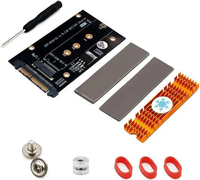 Alt view image 2 of 6 - NVME M.2 SSD M Key to U.2 Adapter with M.2 SSD Cooling M2 NVME PCI E SSD to PCI Express 4x X16 U.2 SFF 8639 Adapter for Computer