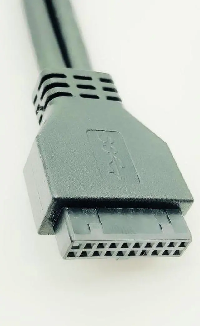 Alt view image 6 of 6 - USB 3.0 Front Panel Cable USB Connector Cable USB 3.0 High Speed 20 pin to Dual Ports USB3.0 Hub with Fixed Foot for PC Computer 23.62inch