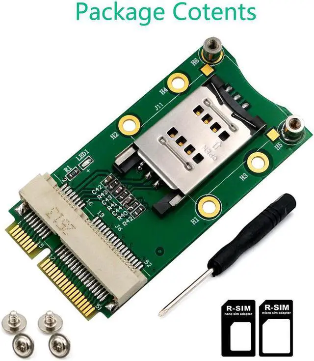 Alt view image 6 of 6 - Amify Mini PCI Express Adapter Mini PCI E Riser Card MINI PCIE to MINI PCI E Expansion Card SIM Card Slot for 3G/4G WWAN LTE GPS Cards
