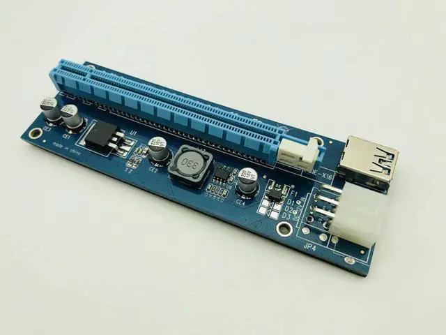 Alt view image 2 of 6 - Super stable VER006C PCIE Riser PCI E Express 1x to 16x Graphics Card Riser Adapter SATA to 6pin IDE Power Supply For BTC Mining