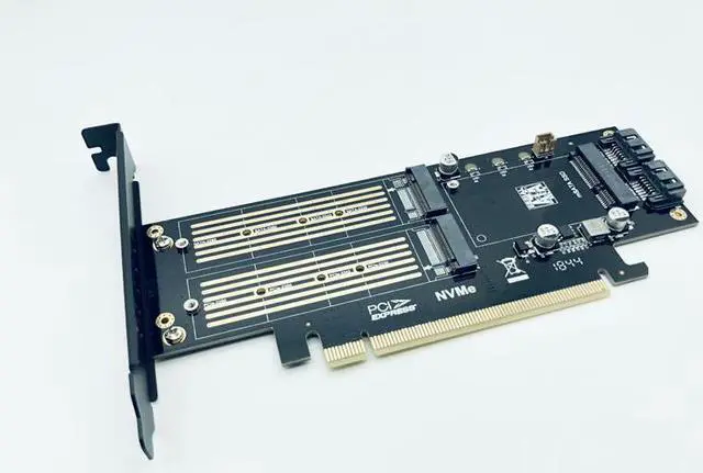 Alt view image 3 of 6 - SATA M.2 Adapter PCIE M.2 to SATA SSD M.2 SATA Adapter NVME M Key + AHCI NGFF B Key + MSATA 3in1 Riser Card