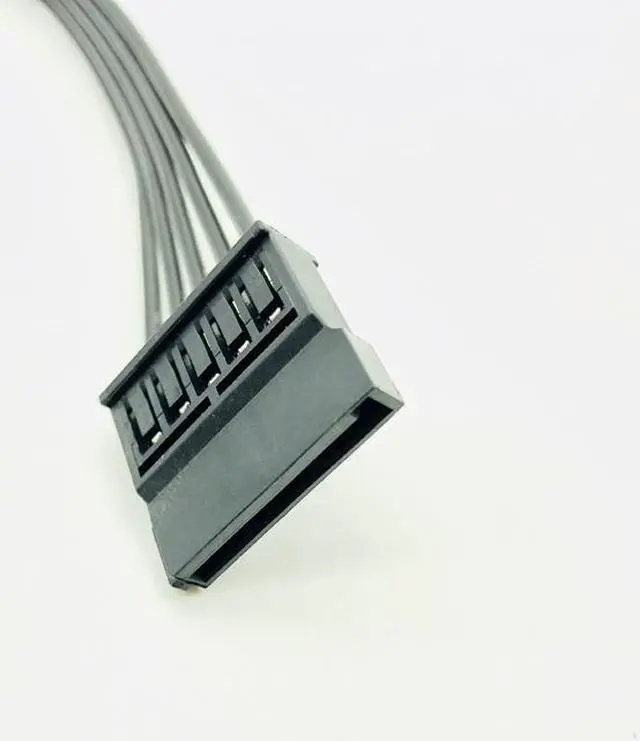 Alt view image 4 of 6 - 30CM Black Single Sleeved SATA 15Pin Male to Female Power Extension Cable HDD SSD Power Supply Cable SATA Power Cable for PC