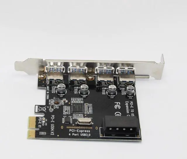 Alt view image 3 of 6 - 4 Port PCIE To USB 3.0 Expansion Card PCI Express Adapter Pcie Card 4 Port USB3.0 5Gb with Sata 15Pin to 4Pin Power Cable for PC
